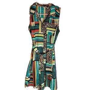 Madison size Medium sleeveless dress button front cami slip